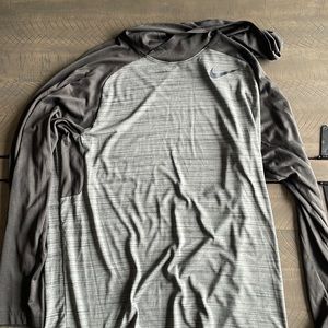 Large Grey and Black Long Sleeve Sweatshirt